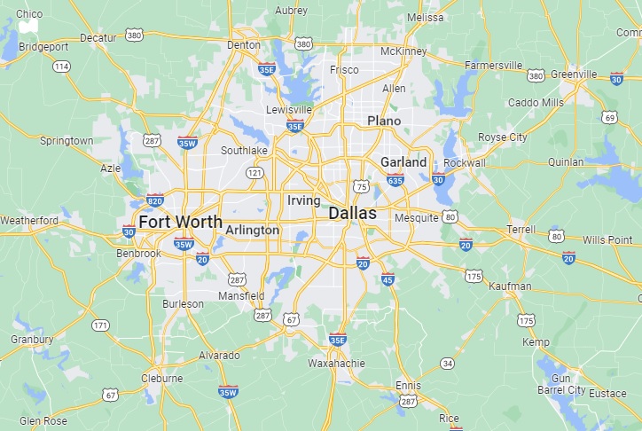 DFW Service Area Map